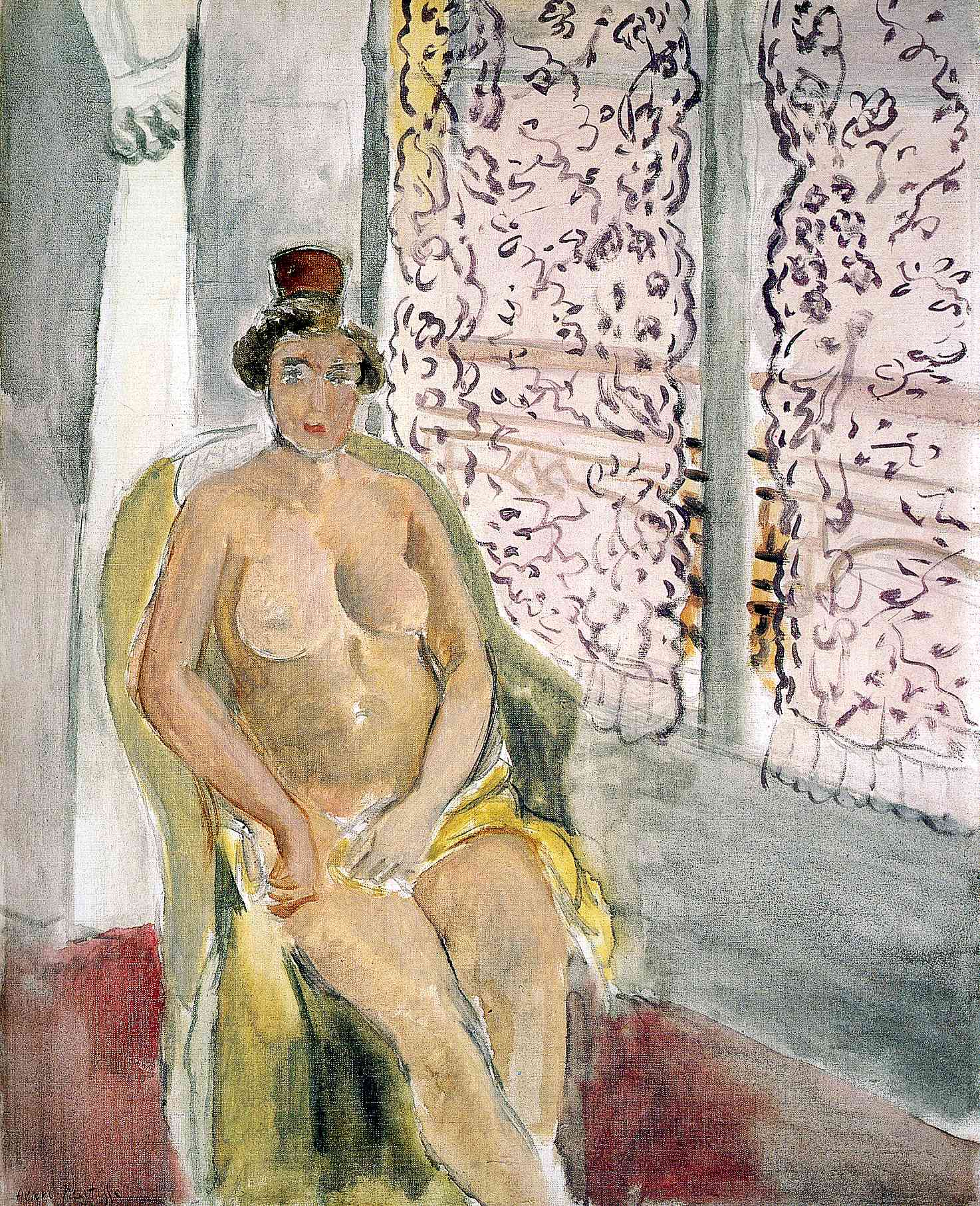 Henri Matisse - Nude with a Spanish Comb, Seated by a Curtained Window 1924
